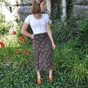 Silk bias cut midi skirt